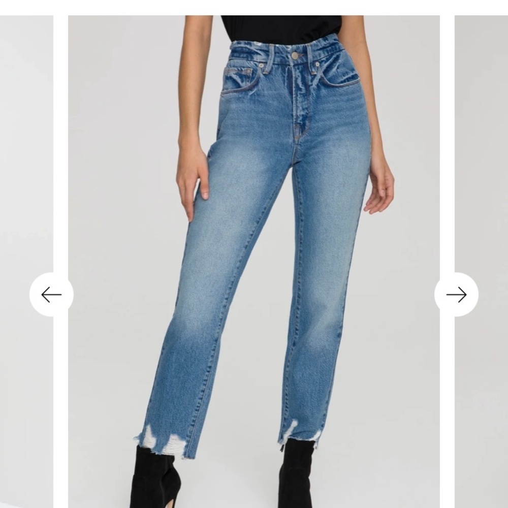 Good American good vintage jagged hem jeans